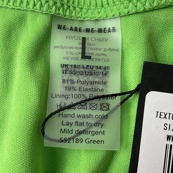 We Are We Wear Ashley V Front Brazilian Bikini Bottom in Green Size L  NEW - Picture 6 of 12